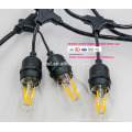 Luces para exteriores resistentes a la intemperie - homologadas por UL - 15 enchufes colgantes - Luces de patio perfectas - Negro - 16 11S14 Incandescent ST